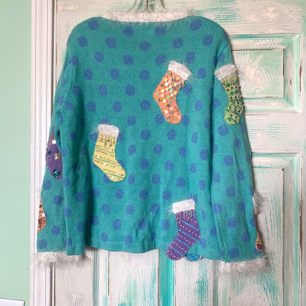 🌵Vintage Design Options By Philip And Jane Gordon Stockings Sweater Cardigan M - Picture 11 of 11